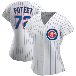 Chicago Cubs Cody Poteet White Authentic Women's Home Player Jersey