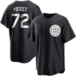 Chicago Cubs Cody Poteet White Replica Men's Black/ Player Jersey