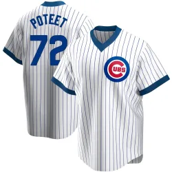 Chicago Cubs Cody Poteet White Replica Men's Home Cooperstown Collection Player Jersey