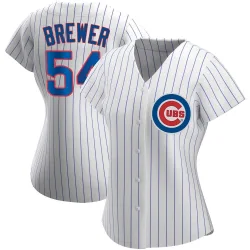 Chicago Cubs Colten Brewer White Authentic Women's Home Player Jersey