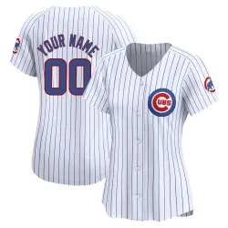 Chicago Cubs Custom White Limited Women's Home Player Jersey