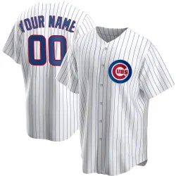 Chicago Cubs Custom White Replica Men's Home Player Jersey