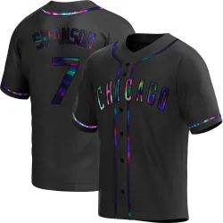 Chicago Cubs Dansby Swanson Black Holographic Replica Men's Alternate Player Jersey