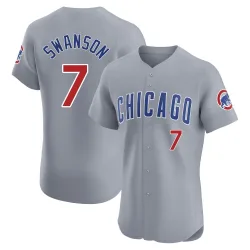 Chicago Cubs Dansby Swanson Gray Elite Men's Road Player Jersey