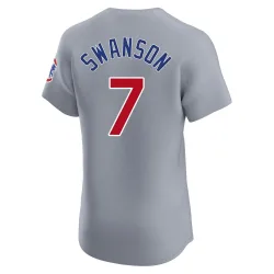 Chicago Cubs Dansby Swanson Gray Elite Men's Road Player Jersey