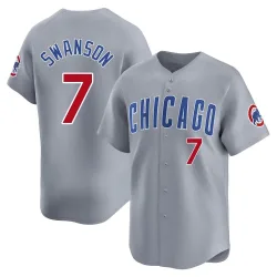 Chicago Cubs Dansby Swanson Gray Limited Men's Road Player Jersey