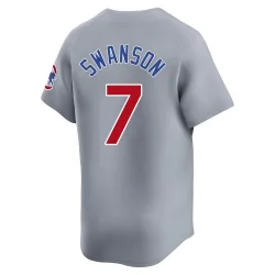 Chicago Cubs Dansby Swanson Gray Limited Men's Road Player Jersey