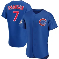 Chicago Cubs Dansby Swanson Royal Authentic Men's Alternate Player Jersey