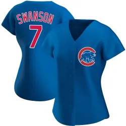 Chicago Cubs Dansby Swanson Royal Authentic Women's Alternate Player Jersey