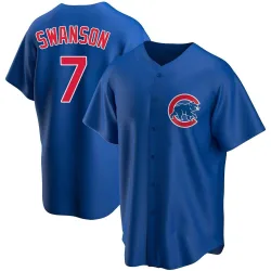 Chicago Cubs Dansby Swanson Royal Replica Men's Alternate Player Jersey