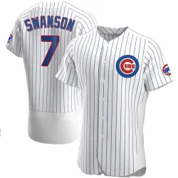 Chicago Cubs Dansby Swanson White Authentic Men's Home Player Jersey