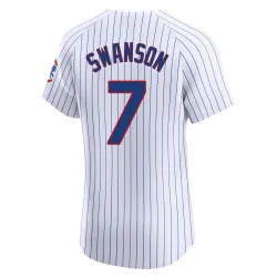 Chicago Cubs Dansby Swanson White Elite Men's Home Player Jersey