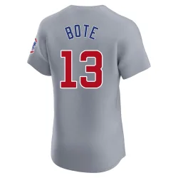 Chicago Cubs David Bote Gray Elite Men's Road Player Jersey