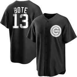 Chicago Cubs David Bote White Replica Men's Black/ Player Jersey