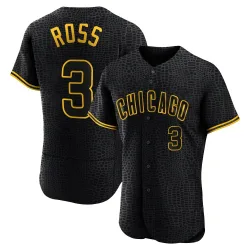 Chicago Cubs David Ross Black Authentic Men's Snake Skin City Player Jersey