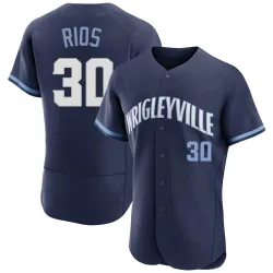 Chicago Cubs Edwin Rios Navy Authentic Men's 2021 City Connect Player Jersey