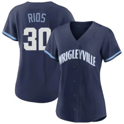 Chicago Cubs Edwin Rios Navy Authentic Women's 2021 City Connect Player Jersey