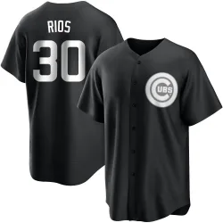 Chicago Cubs Edwin Rios White Replica Men's Black/ Player Jersey