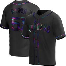 Chicago Cubs Eric Hosmer Black Holographic Replica Men's Alternate Player Jersey