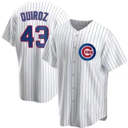 Chicago Cubs Esteban Quiroz White Replica Youth Home Player Jersey