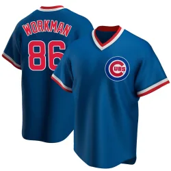 Chicago Cubs Gage Workman Royal Replica Men's Road Cooperstown Collection Player Jersey