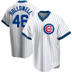 Chicago Cubs Gavin Hollowell White Replica Men's Home Cooperstown Collection Player Jersey