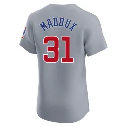 Chicago Cubs Greg Maddux Gray Elite Men's Road Player Jersey