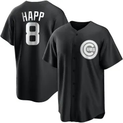 Chicago Cubs Ian Happ White Replica Men's Black/ Player Jersey