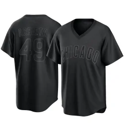 Chicago Cubs Jake Arrieta Black Replica Men's Pitch Fashion Player Jersey