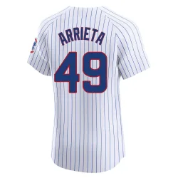 Chicago Cubs Jake Arrieta White Elite Men's Home Player Jersey