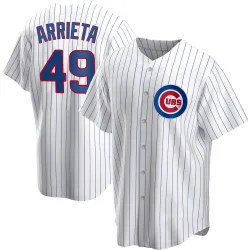 Chicago Cubs Jake Arrieta White Replica Men's Home Player Jersey