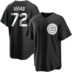 Chicago Cubs Javier Assad White Replica Men's Black/ Player Jersey