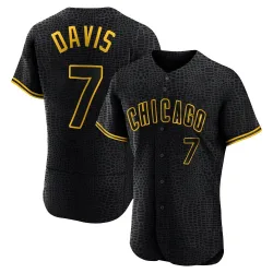 Chicago Cubs Jody Davis Black Authentic Men's Snake Skin City Player Jersey