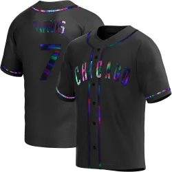 Chicago Cubs Jody Davis Black Holographic Replica Men's Alternate Player Jersey