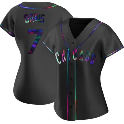 Chicago Cubs Jody Davis Black Holographic Replica Women's Alternate Player Jersey