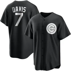 Chicago Cubs Jody Davis White Replica Men's Black/ Player Jersey