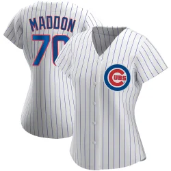 Chicago Cubs Joe Maddon White Authentic Women's Home Player Jersey