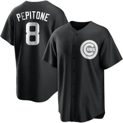 Chicago Cubs Joe Pepitone White Replica Men's Black/ Player Jersey