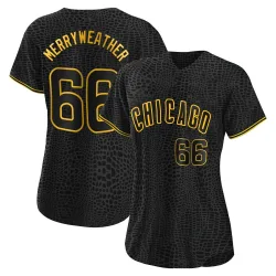 Chicago Cubs Julian Merryweather Black Authentic Women's Snake Skin City Player Jersey