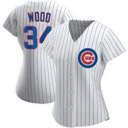 Chicago Cubs Kerry Wood White Authentic Women's Home Player Jersey