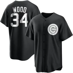 Chicago Cubs Kerry Wood White Replica Youth Black/ Player Jersey