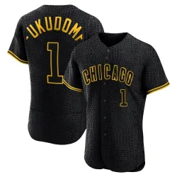 Chicago Cubs Kosuke Fukudome Black Authentic Men's Snake Skin City Player Jersey