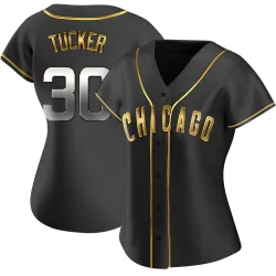 Chicago Cubs Kyle Tucker Black Golden Replica Women's Alternate Player Jersey