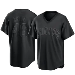 Chicago Cubs Lee Smith Black Replica Men's Pitch Fashion Player Jersey