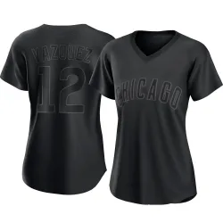 Chicago Cubs Luis Vazquez Black Authentic Women's Pitch Fashion Player Jersey