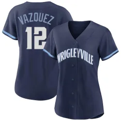 Chicago Cubs Luis Vazquez Navy Authentic Women's 2021 City Connect Player Jersey