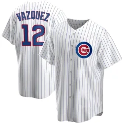 Chicago Cubs Luis Vazquez White Replica Men's Home Player Jersey