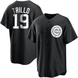 Chicago Cubs Manny Trillo White Replica Youth Black/ Player Jersey