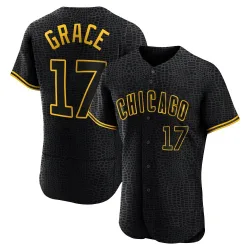 Chicago Cubs Mark Grace Black Authentic Men's Snake Skin City Player Jersey