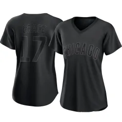 Chicago Cubs Mark Grace Black Authentic Women's Pitch Fashion Player Jersey